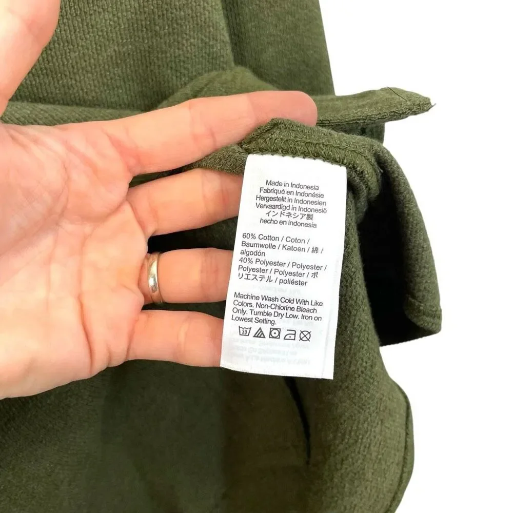 NEW J. Crew Long-sleeve‎ textured sweater-tee shirt Size XL Smokey Moss green